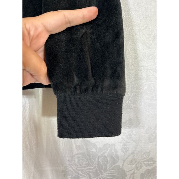 Torrid Jacket 0 0X XL Black Velour Zip Sweatshirt Embroidered Floral Bomber - Picture 2 of 9